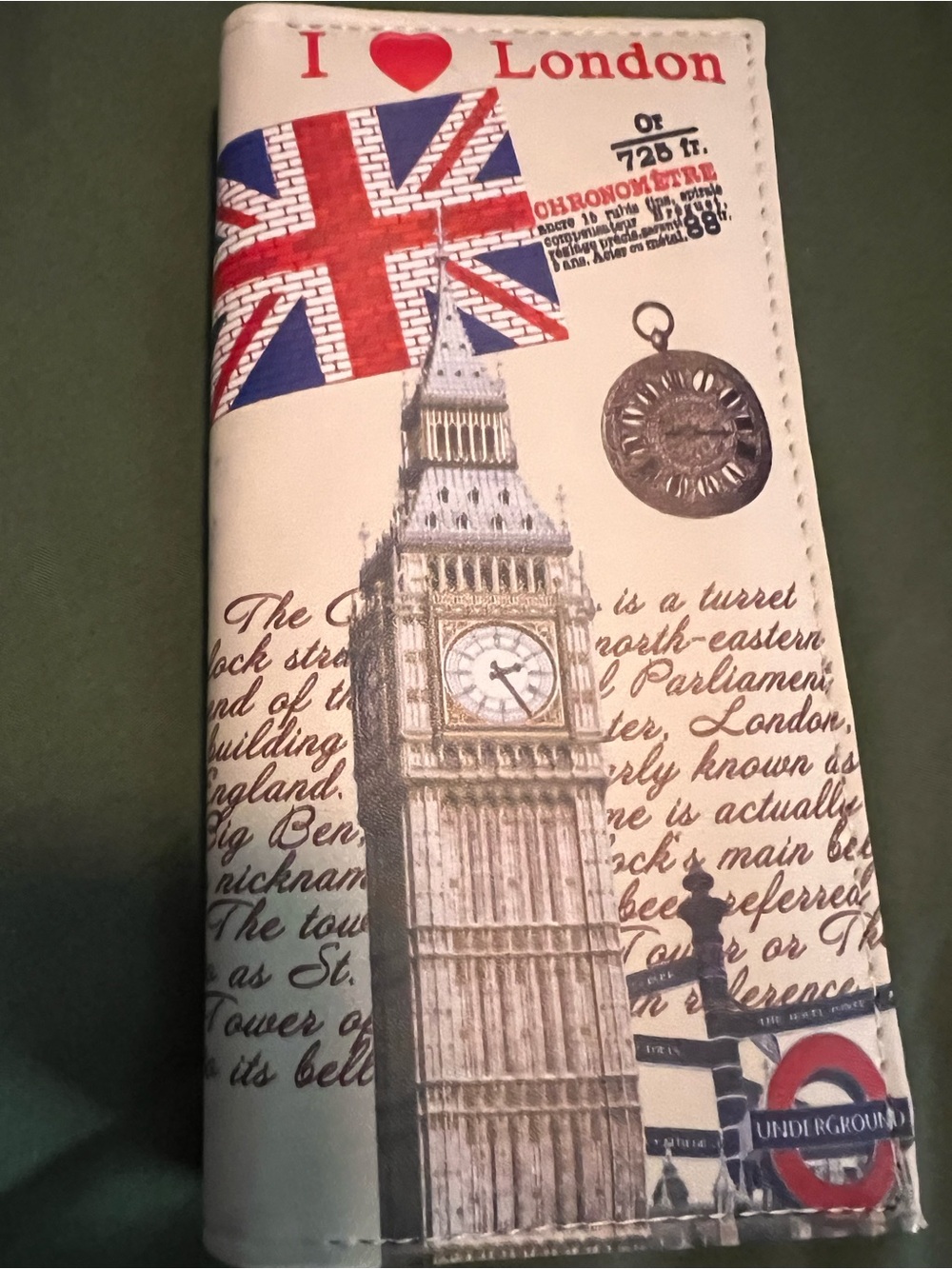 I Love London Printe Wallet - White with Red & Blue
